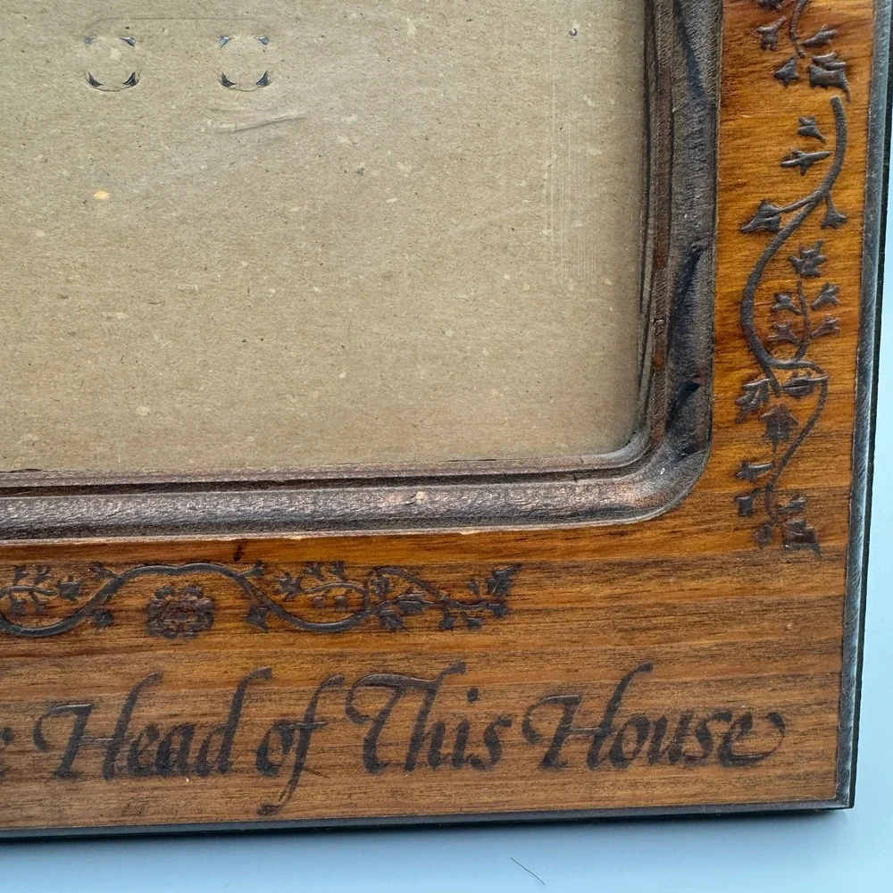 Wood‎ Picture Frame Christ is The Head of This House Floral 5x7 Brown